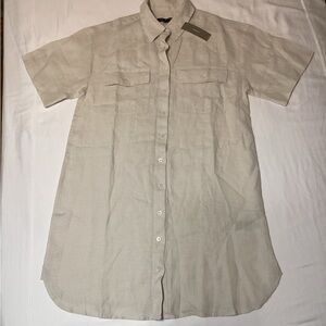 J Crew 100% linen shirt dress and slip NWT